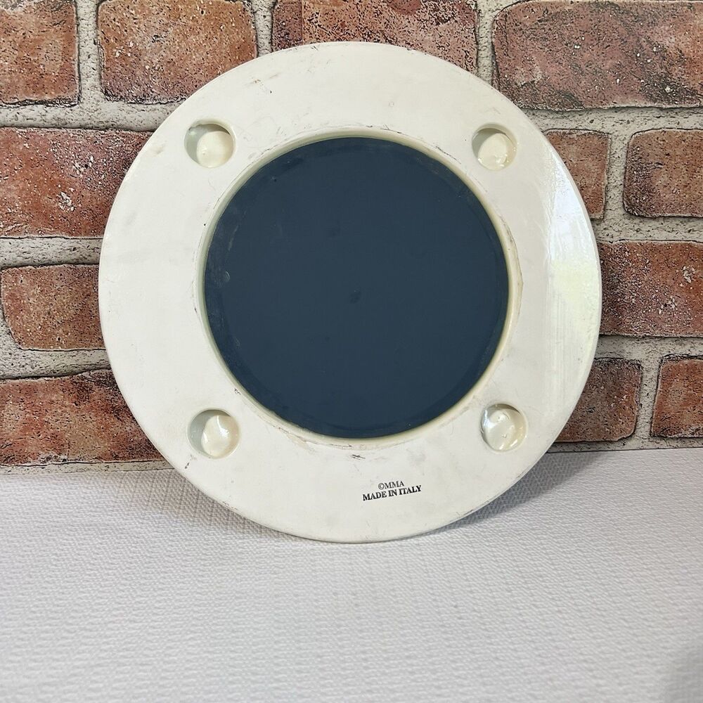 Vintage Ceramic Mirror Wreath Round Fruit Leaf Made in Italy Multi Wall Mounted - Picture 7 of 17
